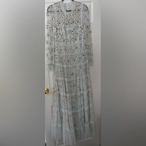 Needle and thread Embroidered light blue flower gown